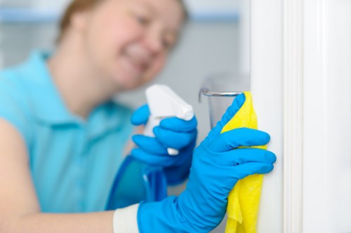 Professional sofa cleaning in a modern living room