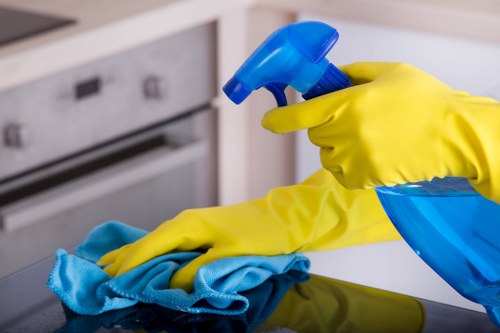 Clean and organized home interior after domestic cleaning