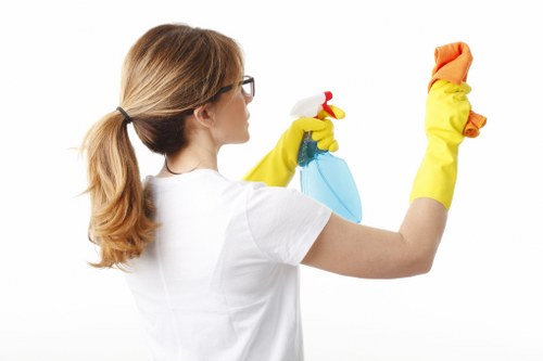 Detailed post-construction cleaning in a newly finished property