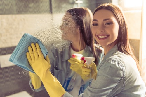 Room-by-room house cleaning for kitchen and bathroom